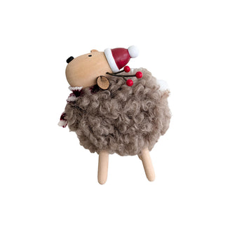 Nordic Christmas Sheep with Bobble Hat & Scarf