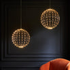 Hanging 40cm Copper LED Sphere Dual Powered