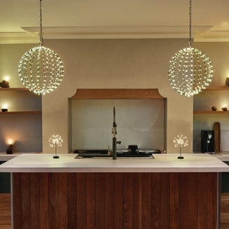 Hanging 40cm Copper LED Sphere Dual Powered