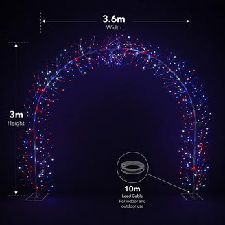Birch Twig Arch with Colour Changing LEDs – 3m