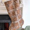 Brown Tartan Christmas Stocking