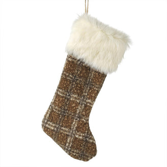 Brown Tartan Christmas Stocking