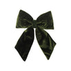 Green Velvet Bow on Clip
