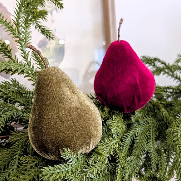 Velvet Pear Clip Decorations