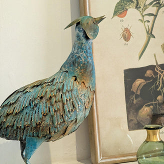 Verdigris Metal Pheasant