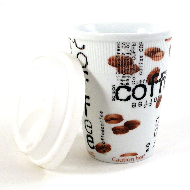 Porcelain Mug with lid - Coffee (4646939885628)