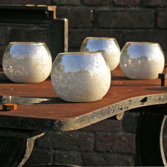 Silver Snow Votives - Set of 4 (4647716552764)