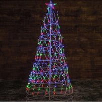 Outdoor Multicoloured Twinkling LED Helter Skelter Christmas Tree (6642544476220)