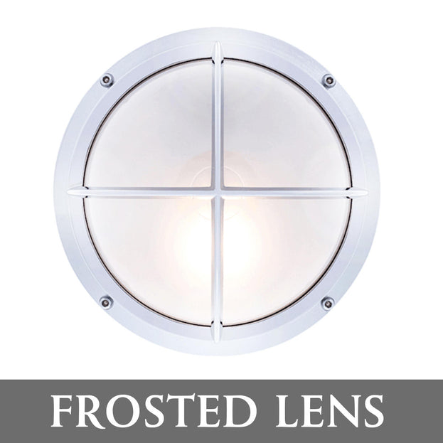 Round Bulkhead Light with Cross Grille (4649496084540)