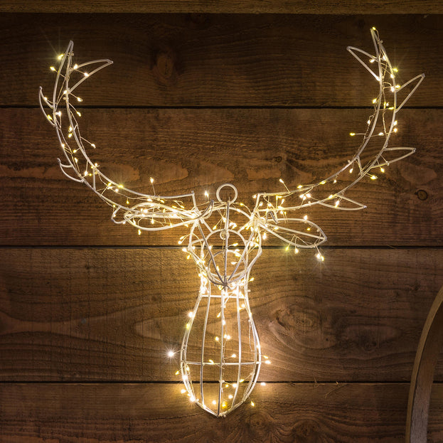 Stag Head with Twinkling Cluster Lights (4651139301436)