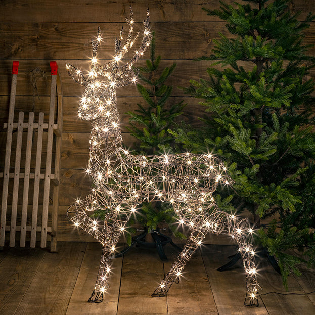 Outdoor Wicker LED Standing Stag (4651938316348)