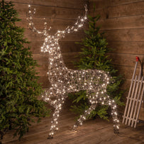 Outdoor Wicker LED Standing Reindeer (4651938185276)