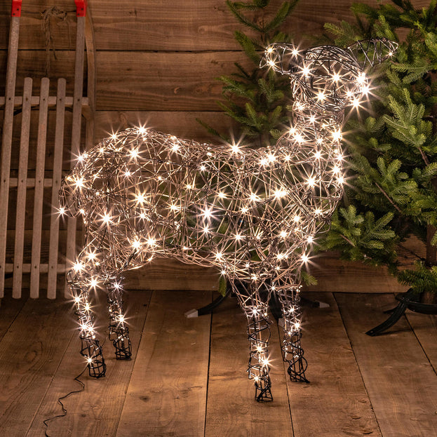 Outdoor Wicker Standing LED Sheep (4651938578492)