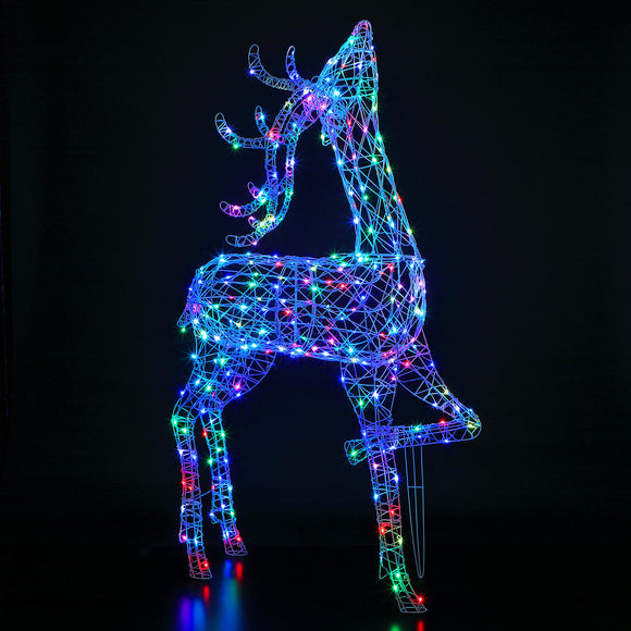 Colour Changeable 2m LED Wicker Stag (6672544038972)