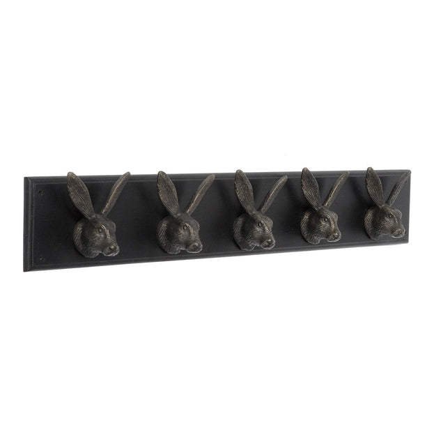 Antiqued 5 Hare Wall Hook (4650074865724)