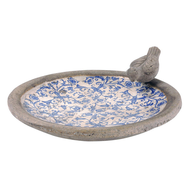 Blue Ceramic Bird Bath (4646508724284)