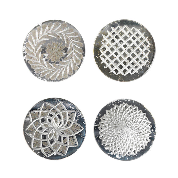 Antique Styled Etched Glass Coasters (4651170398268)
