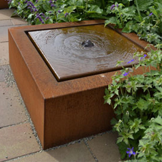 Corten Square Water Feature with Fountain (4652166250556)
