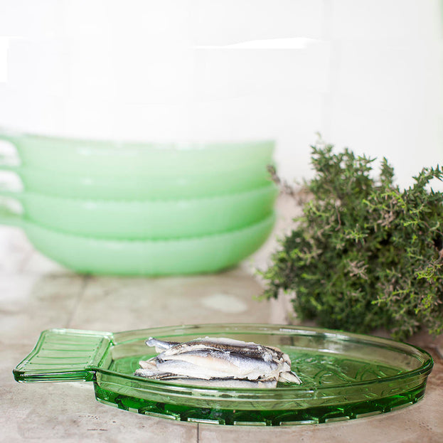 Fish & Fish Green Glass Dish (4649571319868)