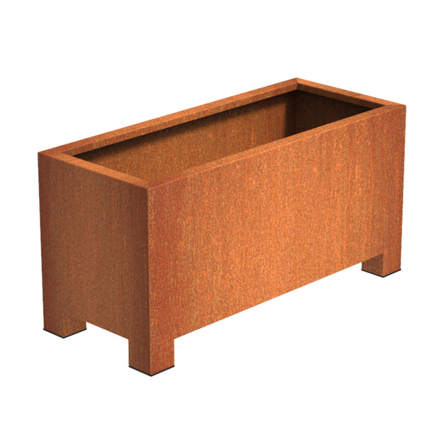 Square Trough Corten Steel Planters with Feet (4653383385148)