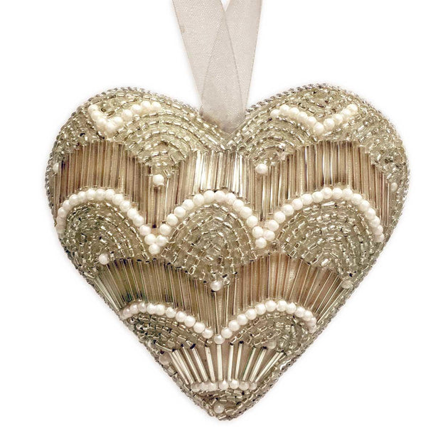 Beaded Vintage Gold Heart Decoration (4651132878908)