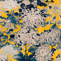 Chrysathemums Yellow Feature Wallcovering (4649528066108)