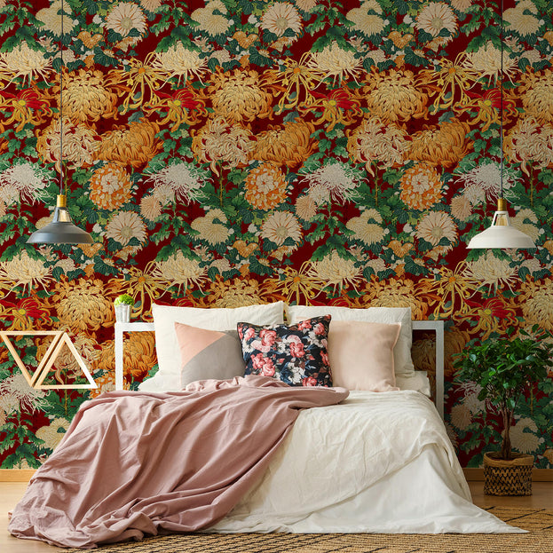 Chrysathemums Feature Wallcovering (4651964858428)