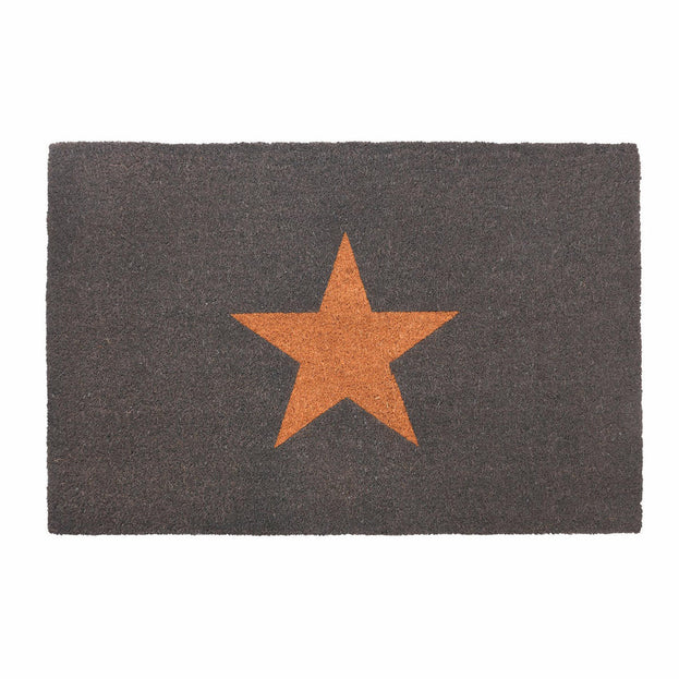 Charcoal Doormat with Single Natural Star (4653732528188)