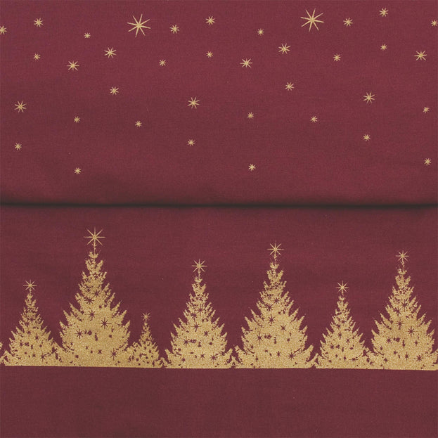 Coated Cotton Burgundy with Gold Christmas Tree (4651954896956)