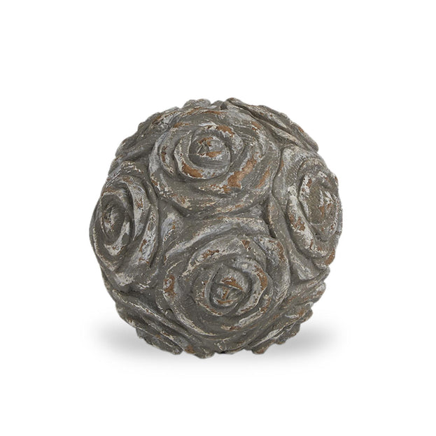 Carved Grey Flower Sphere (4653372899388)