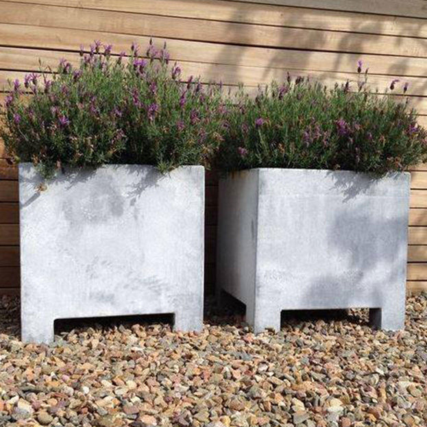 Square Galvanised Steel Planter with Feet (4650711384124)