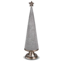 Heavily Beaded Silver Cone Christmas Tree (4653376110652)