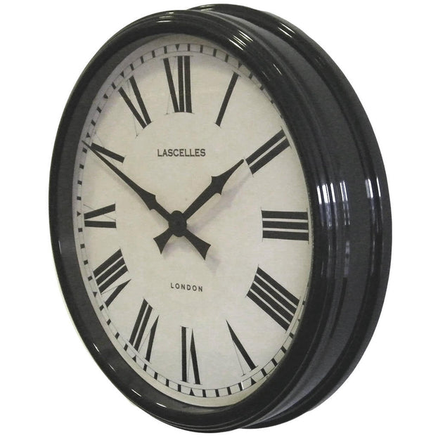 Large Black Cased Metal Wall Clock (4649248751676)