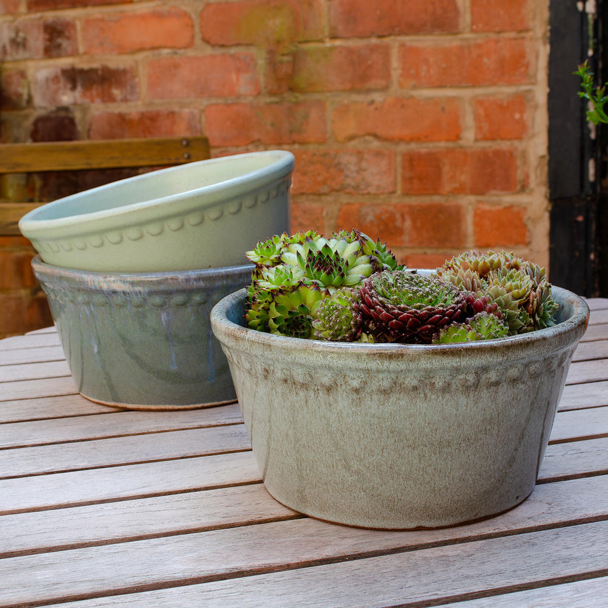 Buy Lacepot Glazed Low Plant Pot — The Worm that Turned - revitalising ...