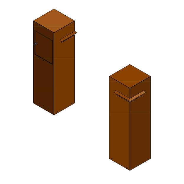 Metal Pillar Letter Boxes with Corner Slot (4653386235964)