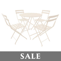 4 x Bistro Chairs - Linen + Bistro 77 Table - Linen (4651334336572)