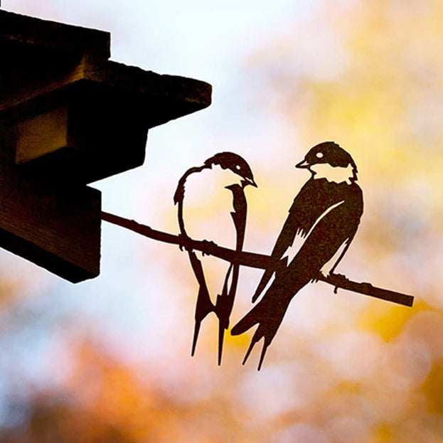 Metalbird Pair of Swallows Silhouette (6594765389884)