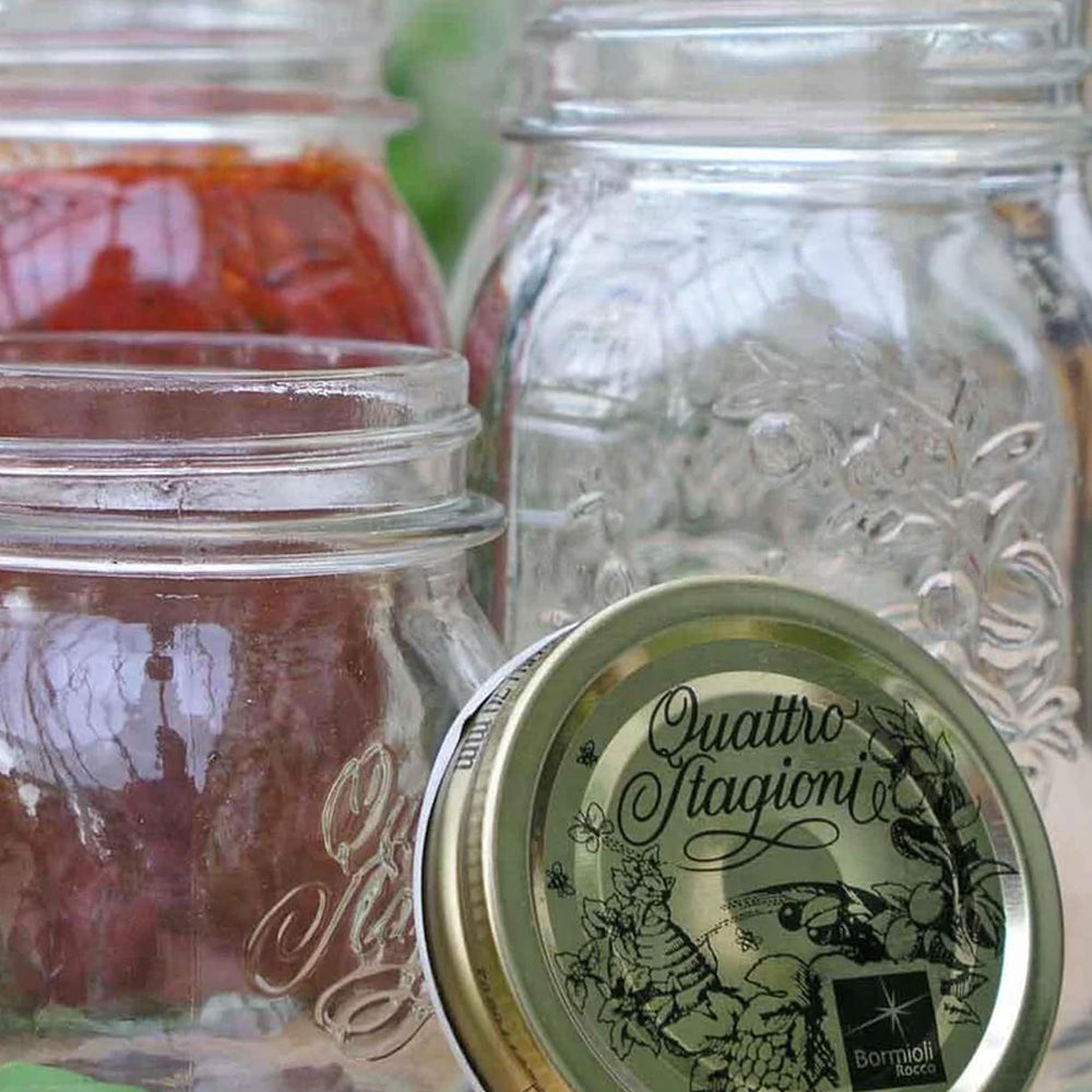 An assortment of different-sized glass jars