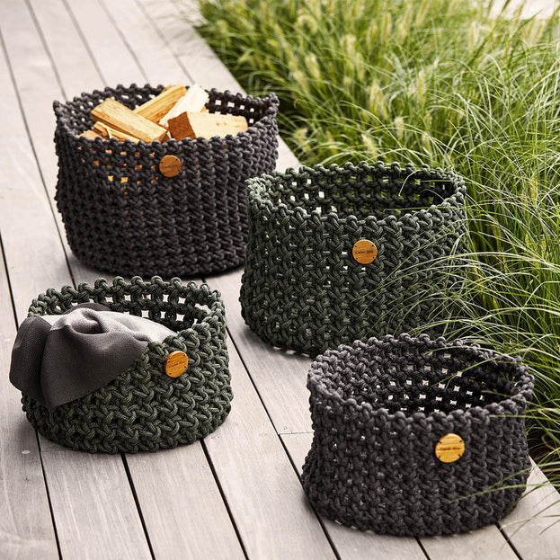Cane-line Dark Green Soft Rope Basket / Medium