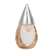 Oval Wooden Silver Santa (4651931566140)