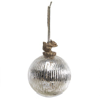 Squirrel Topped Silver Bauble (4650108158012)