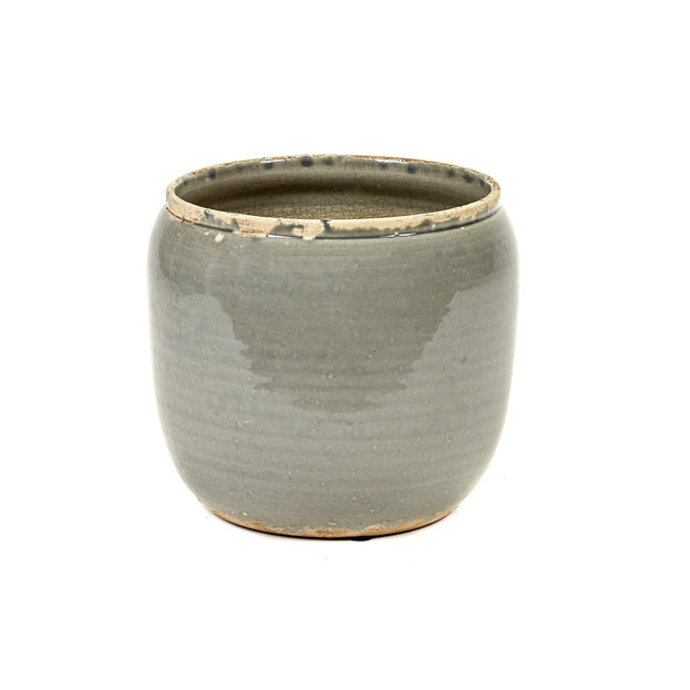 Ceramic Indoor Grey Plant Pot (6601385345084)