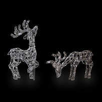 Pair of Outdoor White Reindeer with LED Lights (6723423731772)