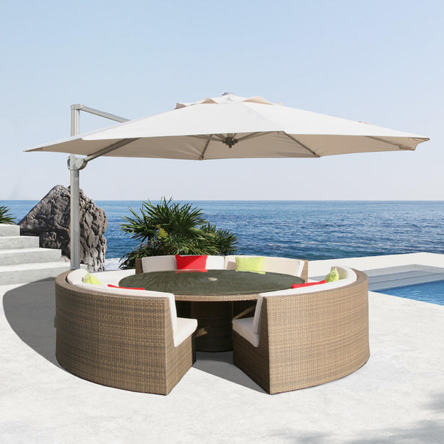 Sunrise Round Cantilever Parasol with LED Lights (4649455517756)