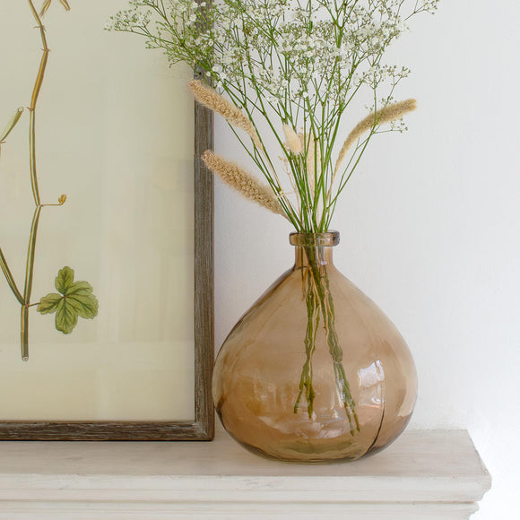 Artisan Smoked Glass Vase (7166533992508)