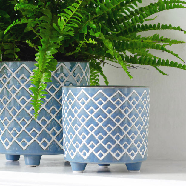 Bilbao Blue Glazed Pots (6960239870012)