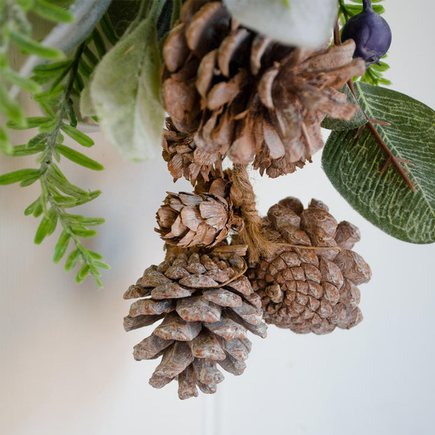 Blueberry Hanging Swag with Pinecones (7022664646716)
