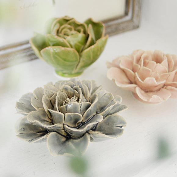 Ceramic Coral Rose Flowers (6670664400956)