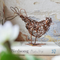 Single Copper Wire Bird Sculpture (4651875532860)