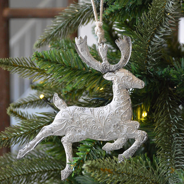 Silver Hanging Reindeer Decoration (4649569747004)